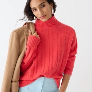 J. Crew Mockneck Wool Blend Ribbed Long sleeve Sweater
